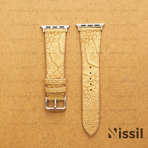 Dây đồng hồ Apple Watch - 22.18 - Da chân đà điểu wax