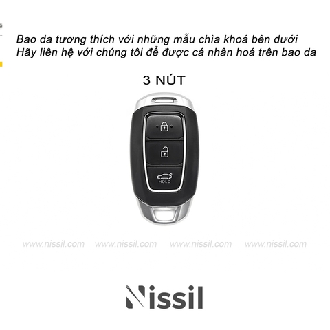 Bao da Hyundai Accent, Santafe, Kona - 3 nút - Snap - Nappa mix