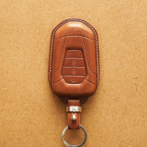 Bao da chìa khoá ô tô Isuzu - 3 nút - Dòng da bò Vachetta