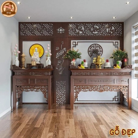 Kích thước bàn thờ Phật đẹp chuẩn kích thước Lỗ Ban tài lộc