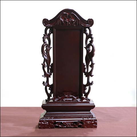 Bài Vị Gỗ Long Não Màu Nâu Khắc Phượng 03