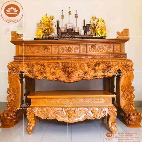 Sập Thờ Gia Tiên Gỗ Hương - ST 02 Tối Ưu Không Gian