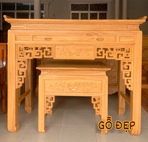 Bàn Thờ Gỗ Gõ BT 117 - Mẫu Phú Quý - Thanh Lịch