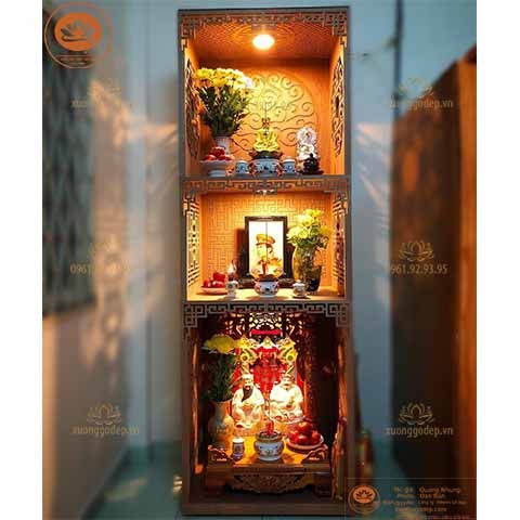 Bàn Thờ Thần Tài 3 Cấp Hiện Đại - OTT 68 - Gỗ Đẹp - Giá Tốt
