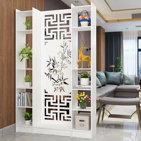 Vách tre trúc kết hợp 2 kệ -27 - Xưởng Gỗ Đẹp