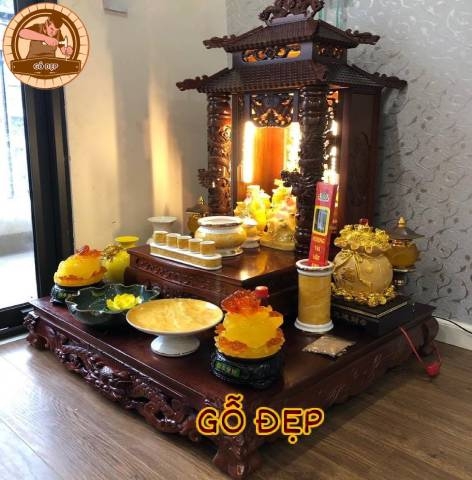 Bàn Thờ Thần Tài Ông Địa Gỗ Hương OTT 10 - Chất Lượng
