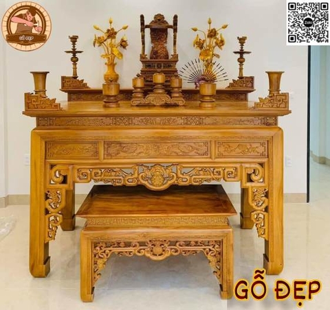 Án Gian Thờ Gỗ Gõ Cao Cấp BT 59 - Sang Trọng - Chất Lượng
