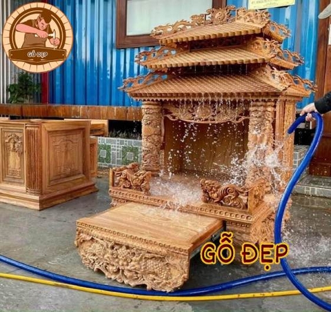 Bàn Thờ Thần Tài OTT 89 - Gỗ Gõ chất lượng cao