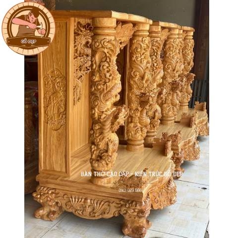 Bàn Thờ Ông Địa Thần Tài OTT 17 Gỗ Gõ Cao Cấp