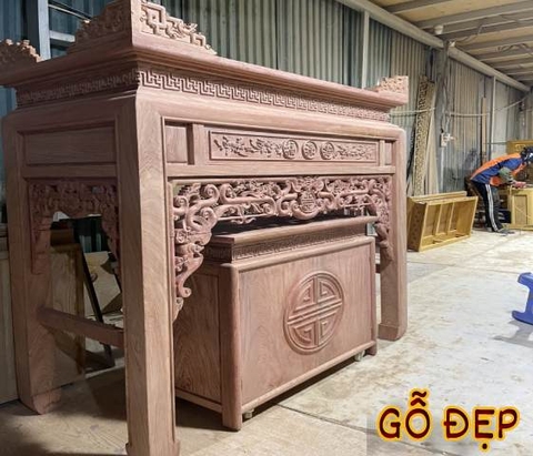 Bàn Thờ Gỗ Hương Đá BT 97 - Thiết Kế Tinh tế - Gỗ Đẹp