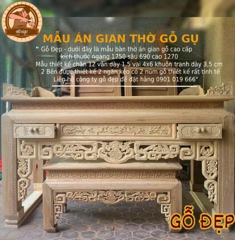 Bàn Thờ Gỗ Gụ BT 3799Bàn Thờ Gỗ Gụ BT 3799
