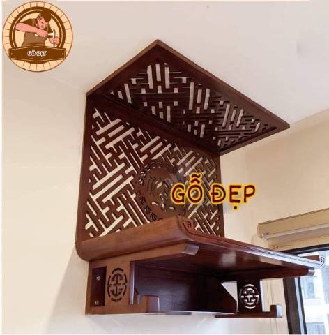Trang Thờ Treo Tường Gỗ Gụ TT 01 - Hiện Đại - Cao Cấp