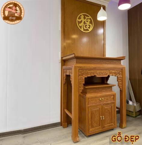 Bàn Thờ BT 08 Mẫu Bàn Thờ Triện Sen - Thiết Kế Đơn Giản