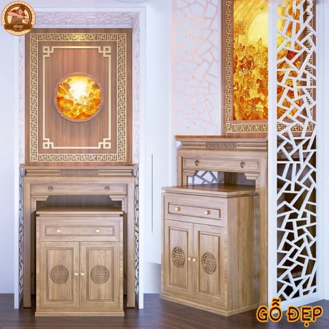 Mẫu Bàn Thờ Tủ Thờ Gỗ Tự Nhiên BT 2669