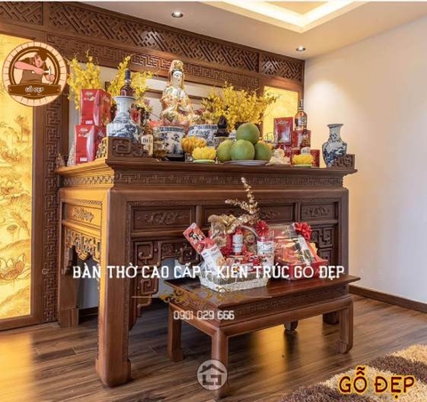 Bàn Thờ Gỗ Óc Chó BT 679 - Thiết kế Hiện Đại - Gỗ Đẹp