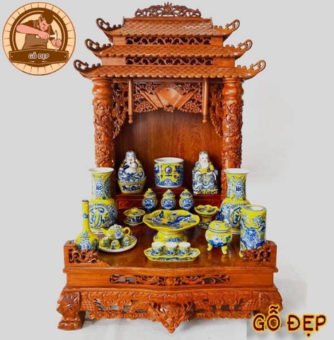 Bàn Thờ Thần Tài Ông Địa Gỗ Hương OTT 07 - Gỗ Xưởng Đẹp