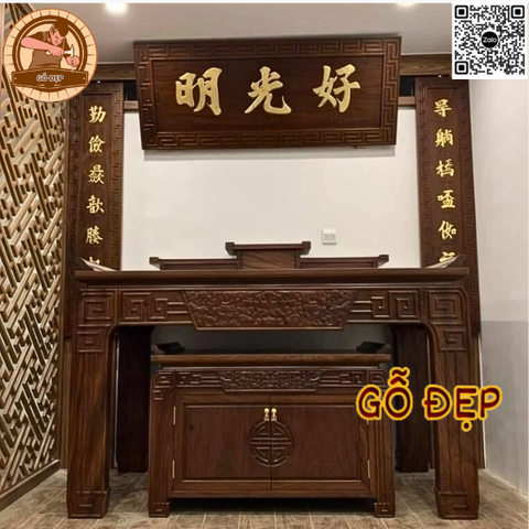 Hoành Phi Câu Đối Gỗ Gụ-11