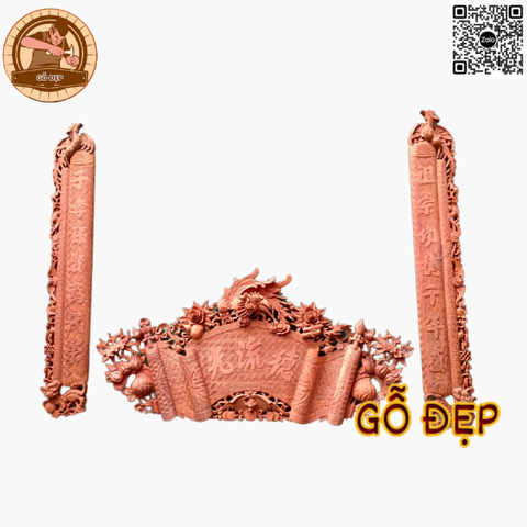 Hoành Phi Câu Đối Gỗ Hương-13