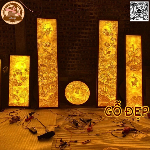 Mẫu Tranh Trúc Chỉ Hoa Sen Chữ Phúc - TC 41