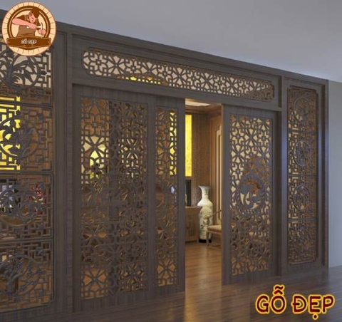 Vách Ngăn Cửa Đi Phòng Thờ CP 03 - Xưởng Gõ Đẹp