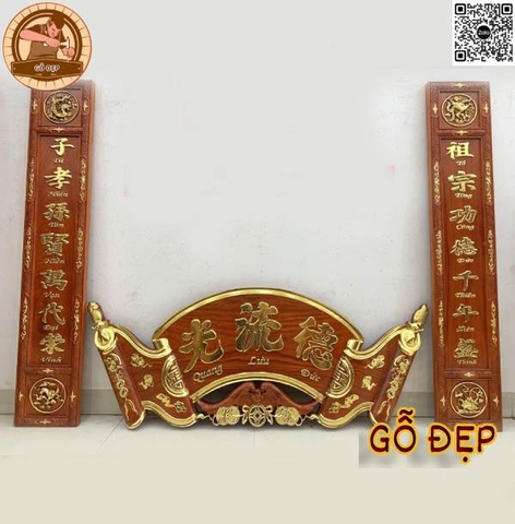 Cuốn Thư Câu Đối Dát Vàng Đức Lưu Quang - Cao Cấp - Độc Đáo