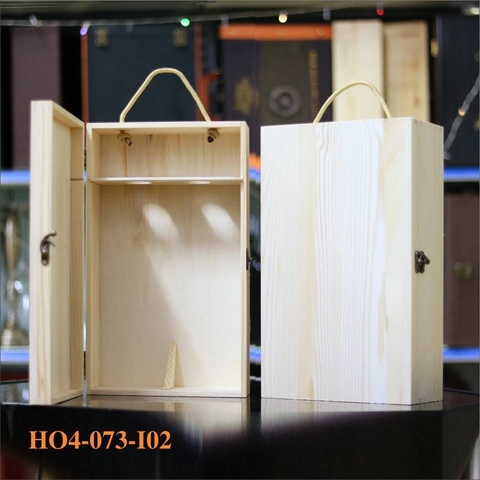 Hộp đựng rượu nắp kín bằng gỗ – R04