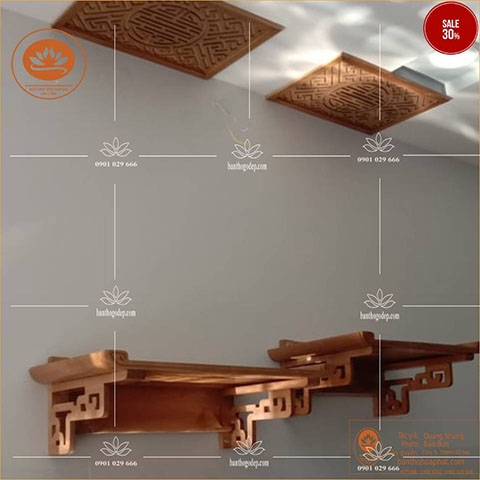 Trang Thờ 2 Tầng TT02 - Kích Thước 890cm - Chất Liệu Gỗ Sồi