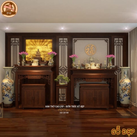 Bàn Thờ Phật Và Gia Tiên Hiện Đạt BT89