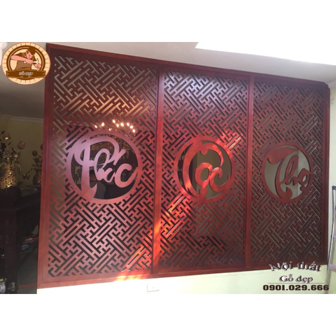 Vách Ngăn VT09 - Thiết Kế Phong Thùy - Gỗ Đẹp