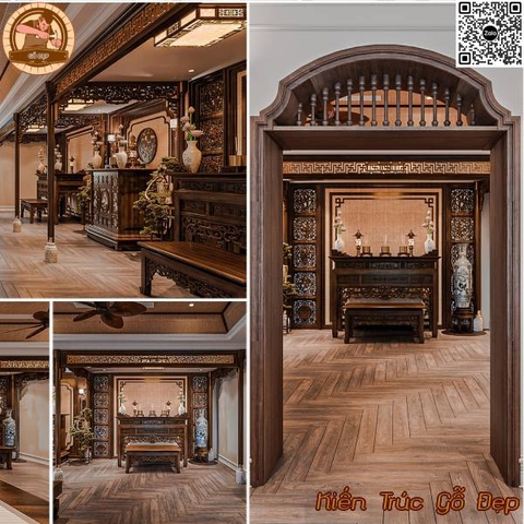 Mẫu Phòng Thờ Nhà 3 Gian PT 22886 - Xưởng Gỗ Đẹp