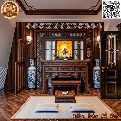 Mẫu Phòng Thờ Nhà Biệt Thự Đẹp PT 991 - Gỗ Gụ Cao Cấp