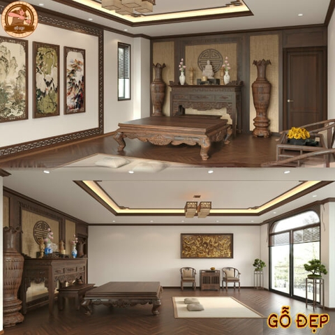 Mẫu Phòng Thờ Gỗ Óc Chó PT3182