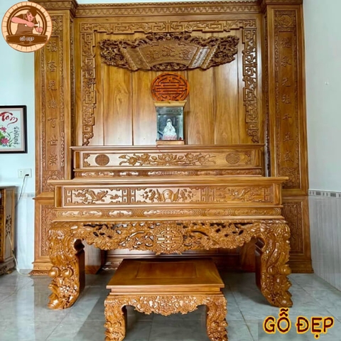 Sập Thờ 2 Cấp Mẫu Tùng Cúc Trúc Mai ST38