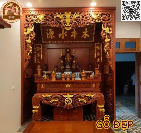 Thiết Kế Phòng Thờ Gỗ Cao Cấp PT 88229 thu hút nhiều tài lộc
