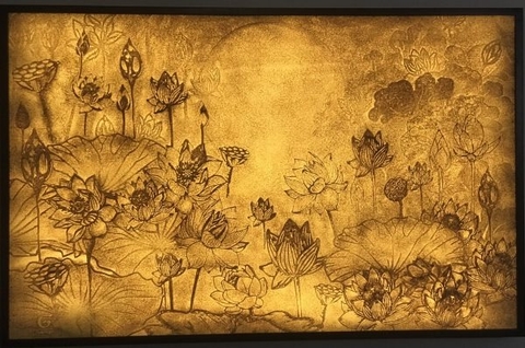 Tranh Xơ Dừa ( Hoa Sen ) 35