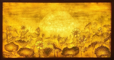 Tranh Giấy Dừa ( Hoa Sen Mặt Trời ) 30 - Tinh Tế - Ý Nghĩa