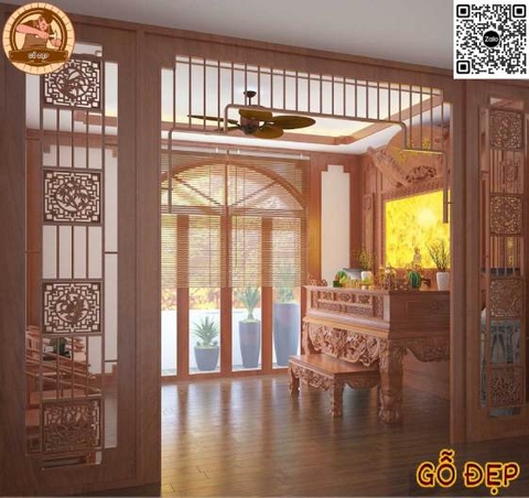 Vách Ngăn Cửa Phòng Thờ Hiện Đại PT 01
