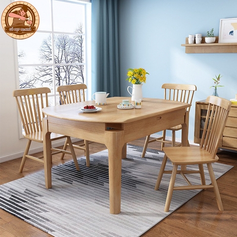 Bàn Ghế Ăn Hiện Đại - BG 03 - Gỗ Đẹp - Thiết Kế Đơn Giản
