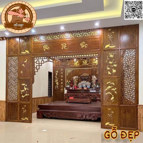 Vách Ngăn Gỗ Gõ Tự Nhiên - Xưởng Gỗ Đẹp Giá Tốt