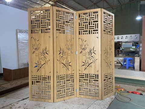 Vách Bình Phong Chim Trúc 10 - Thiết Kế Cổ Điển