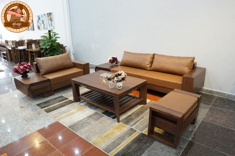 Sofa Gỗ Óc Chó Chữ U - SF02