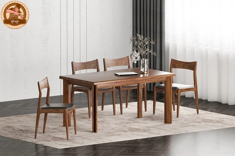 Bộ Bàn Ghế Ăn Gỗ Óc Chó Bắc Mỹ 1m9 - BG101