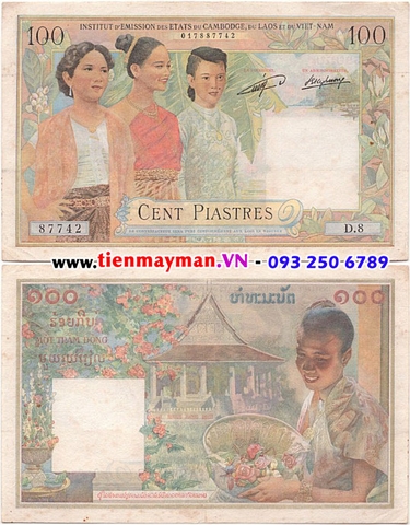 100 Piastres cô gái Lào , Ba Cô Gái 1954 P-103