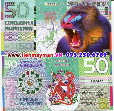 Tiền Con Khỉ Úc Kamberra 50 Numismas 2016