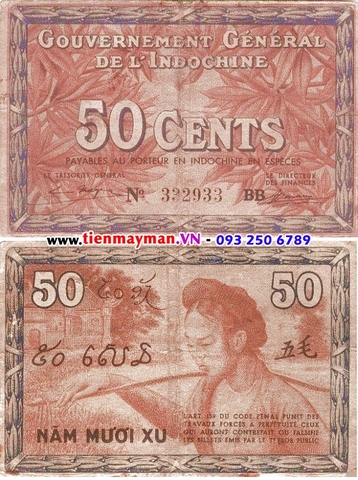 50 Cents 1939 P-87c | Cô gái Bắc Bộ