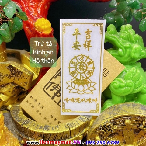Linh Phù TRỪ TÀ BÌNH AN HỘ THÂN phong thủy , miếng dán điện thoại linh phù tài lộc đẹp lung linh - 672