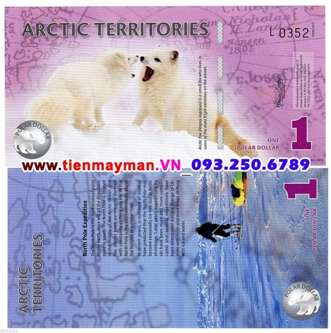 Arctic -Bắc Cực 1 Polar Dollars 2012 UNC polymer