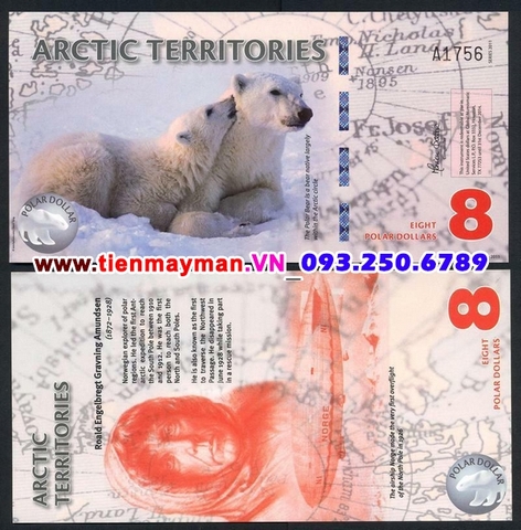 Arctic -Bắc Cực 8 Polar Dollars 2011 UNC polymer