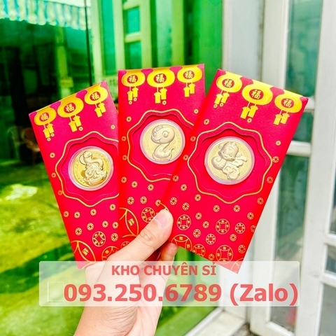 Bao lì xì con rắn vàng 24k