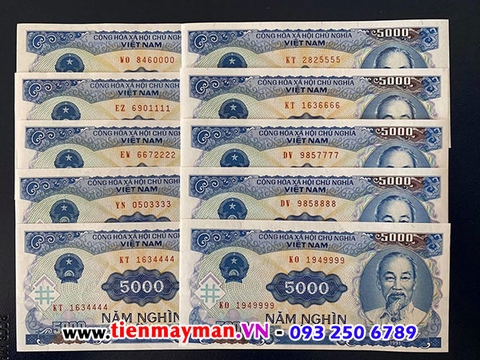 Bộ tiền 5k seri tứ quý 0000->9999